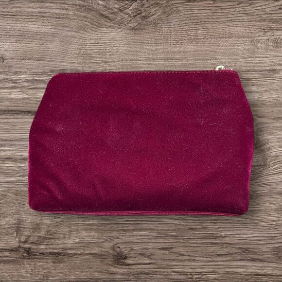 Dolce & Gabbana Suede Velvet Red Velour Maroon Cosmetic Pouch - Picture 2 of 5